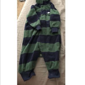 Hooded fleece bodysuit 6 months